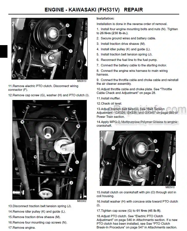 Photo 7 - John Deere E100 E110 E120 E130 E140 E150 E160 E170 E180 Technical Repair Manual Lawn Tractor TM151119