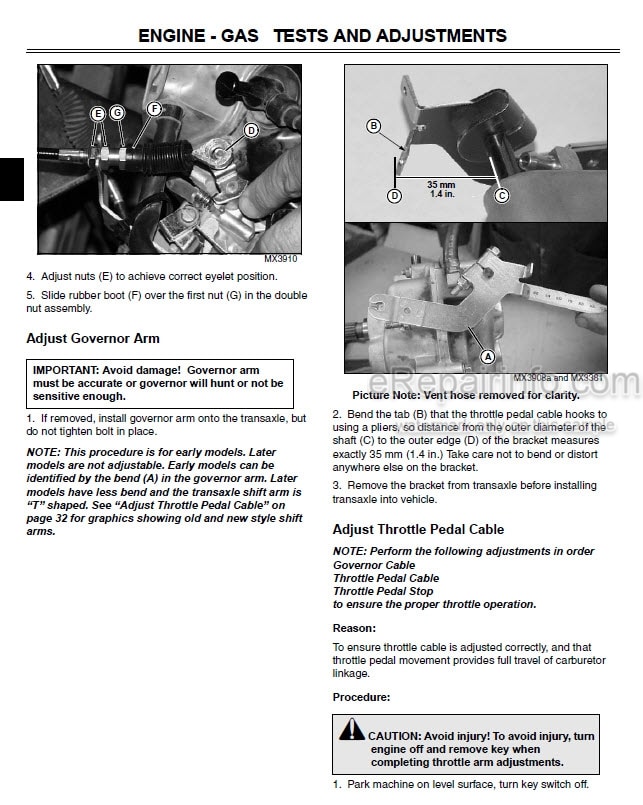 Photo 7 - John Deere 3325 3365 Technical Repair Manual Professional Turf Mower TM1427