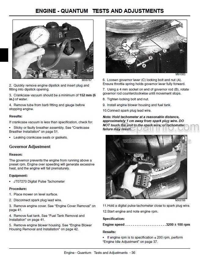 Photo 4 - John Deere JS20 JS30 JS40 Technical Manual Walk Behind Rotary Mower TM1335