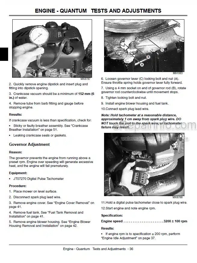 Photo 7 - John Deere JA60 JA62 JA65 JE75 JX75 JX85 Technical Repair Manual 21 Inch Walk Behind Mower TM1723