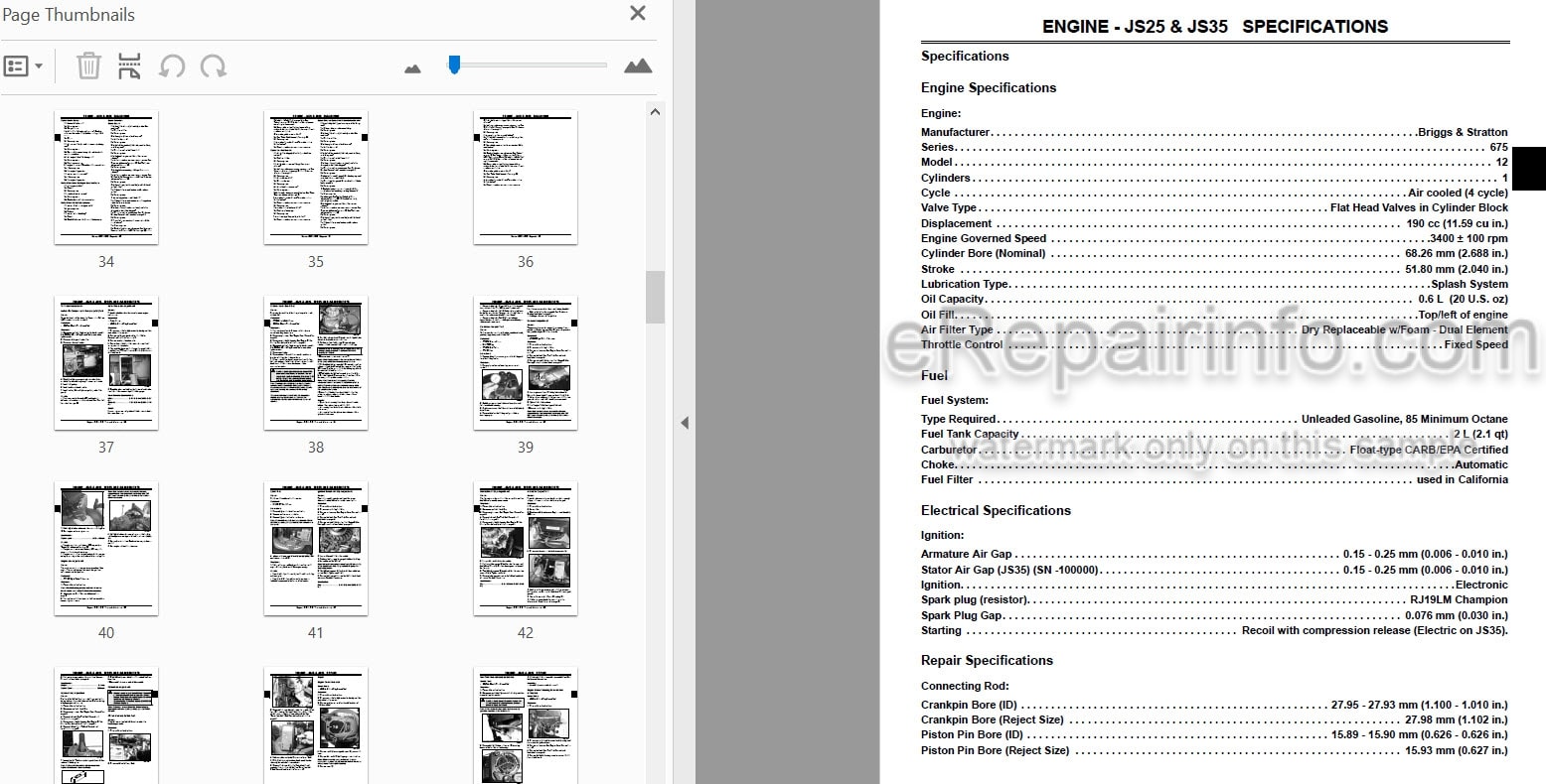 Photo 3 - John Deere JS25 JS35 JS45 Mow Mentum Technical Repair Manual Walk Behind Rotary Mower TM103619