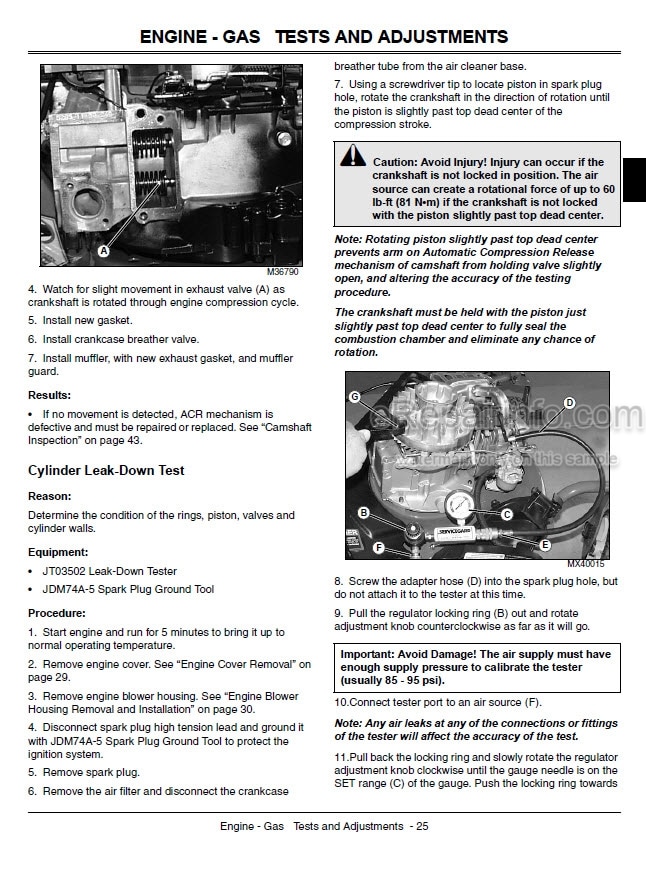 Photo 2 - John Deere JS26 To JM46 Mow Mentum Technical Repair Manual Walk Behind Rotary Mower TM109519