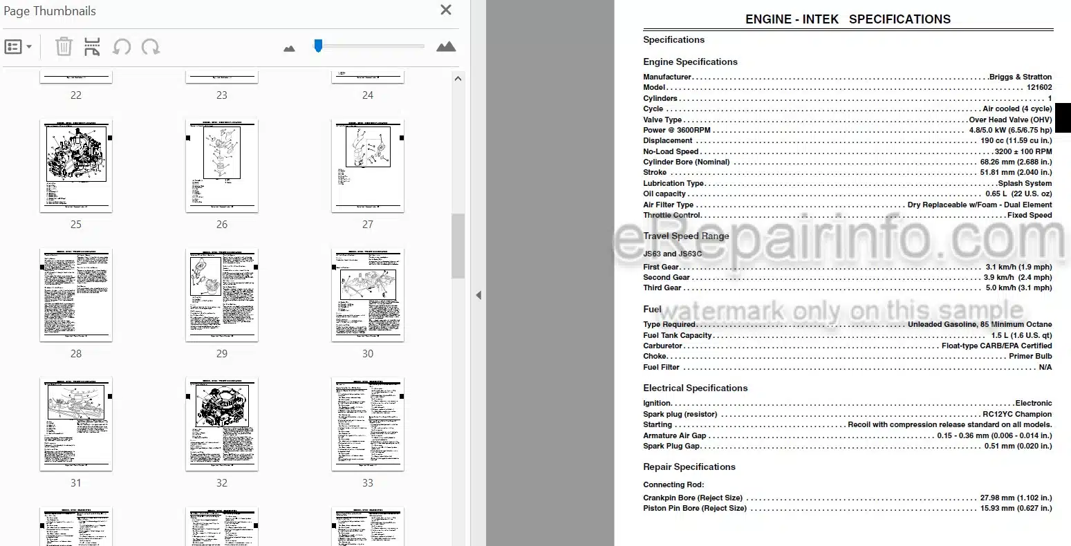 Photo 4 - John Deere JS60H JS63 JS63C Technical Repair Manual Walk Behind Rotary Mower TM2209