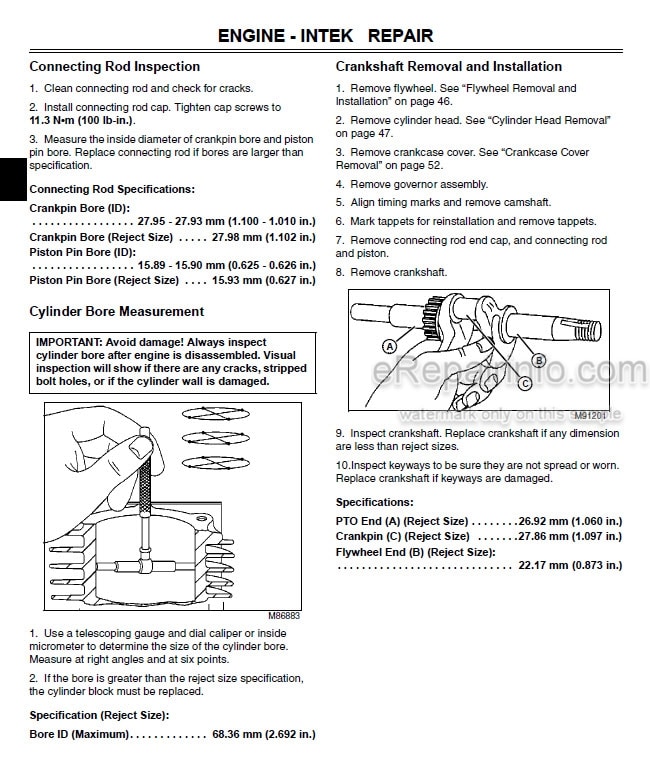 Photo 5 - John Deere JS60 JS60H JS61 JS63 JS63H JS63E Technical Manual Walk Behind Rotary Mower TM1710