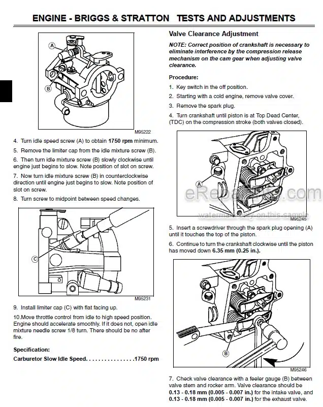 Photo 5 - John Deere L105 L107 L120 Technical Repair Manual Lawn Tractor TM2185