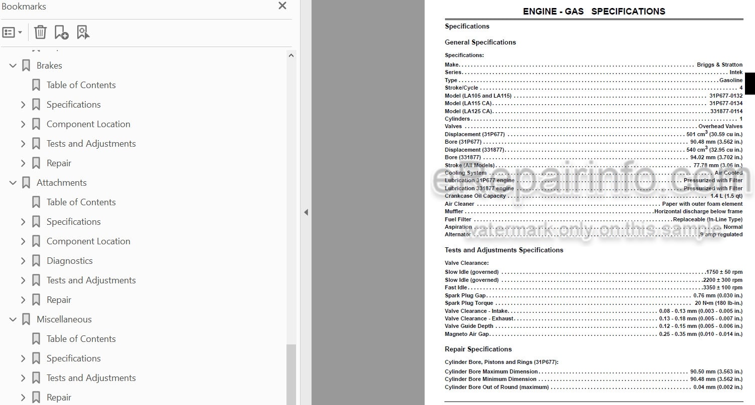 Photo 3 - John Deere LA105 LA115 LA125 LA135 LA145 LA155 LA165 LA175 Technical Repair Manual Tractor TM103419