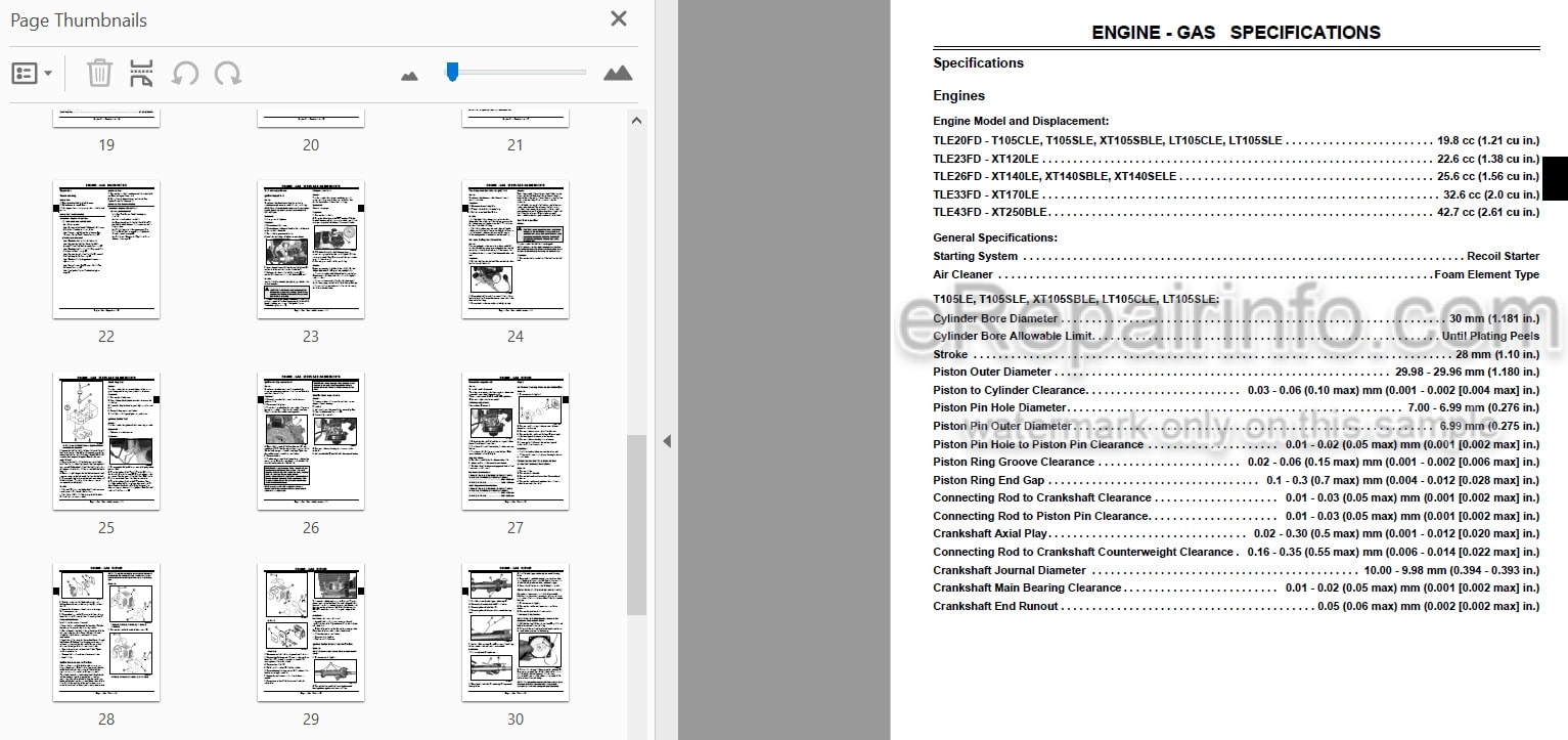 Photo 3 - John Deere LE Series Technical Manual Trimmer And Edger TM2189