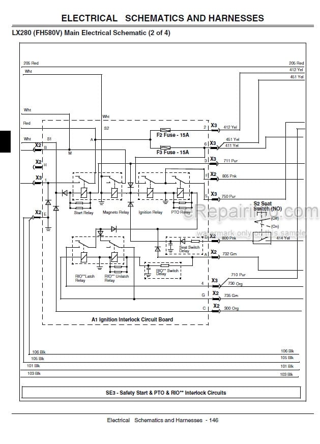 Photo 4 - John Deere LX280 LX280AWS LX289 Technical Repair Manual Garden Tractor TM2046