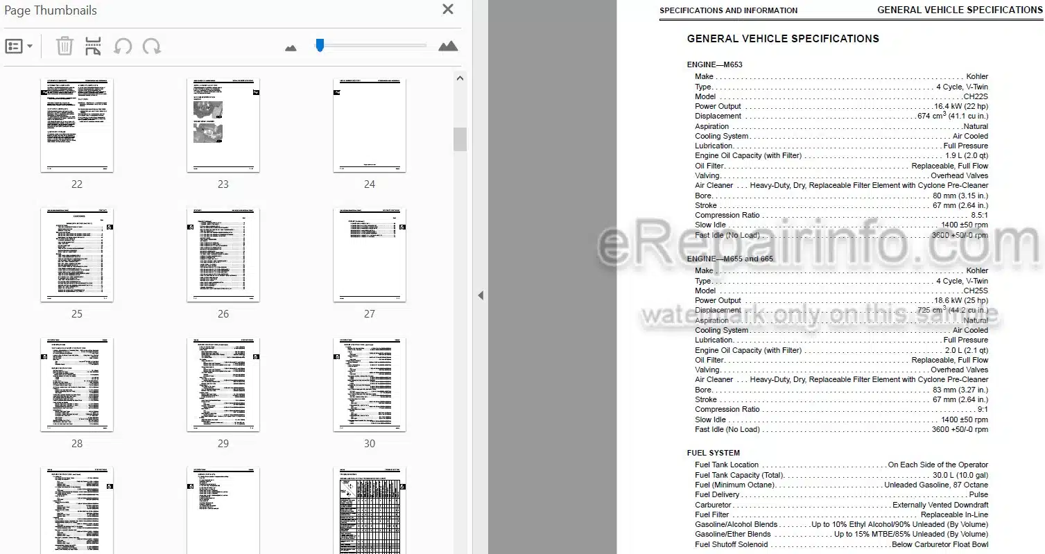 Photo 3 - John Deere M653 M655 M665 Technical Manual Mid Mount Z-Trak Mower TM1778