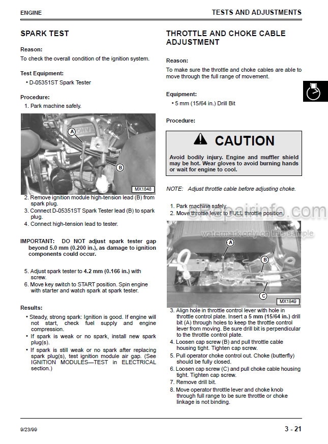 Photo 7 - John Deere JX75 JA62 Technical Manual Walk Behind Rotary Mower TM2208