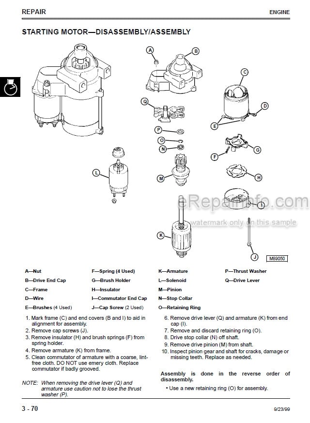 Photo 5 - John Deere M653 M655 M665 Technical Manual Mid Mount Z-Trak Mower TM1778