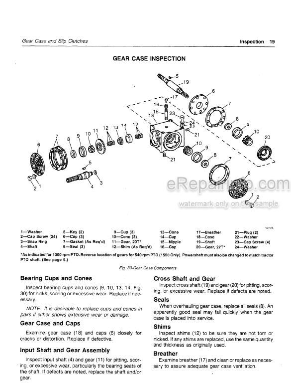 Photo 4 - John Deere Power Till 251 1550 Technical Repair Manual Seeder TM1201