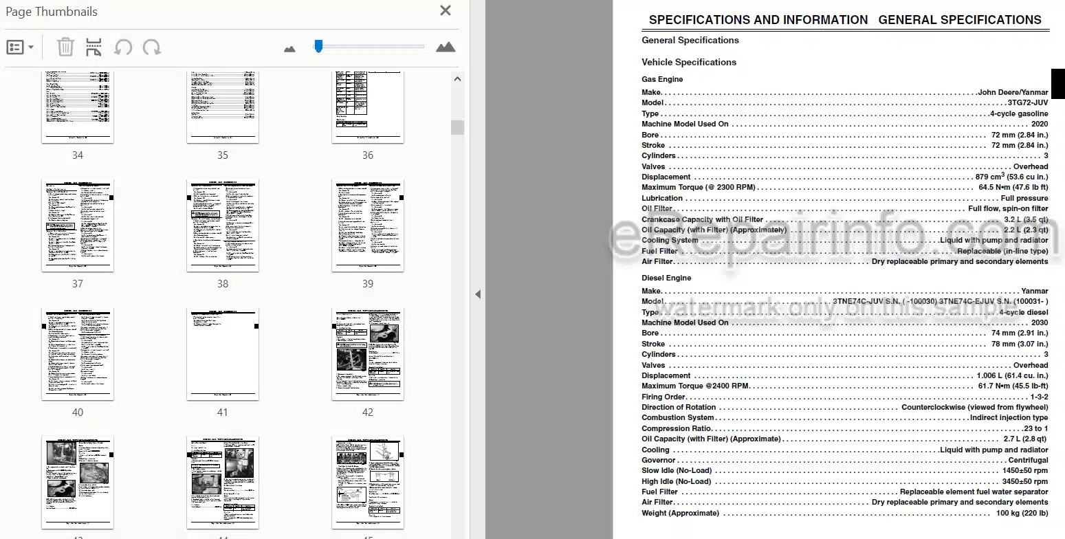 Photo 3 - John Deere Pro Gator 2020 2030 Technical Repair Manual Utility Vehicle TM1759