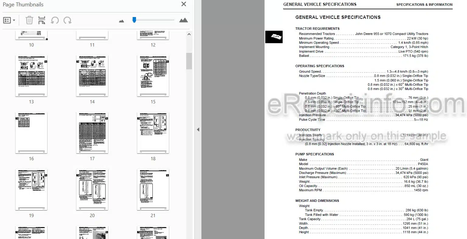 Photo 3 - John Deere RZI700 Technical Service Manual Root Zone Injection System TM1681