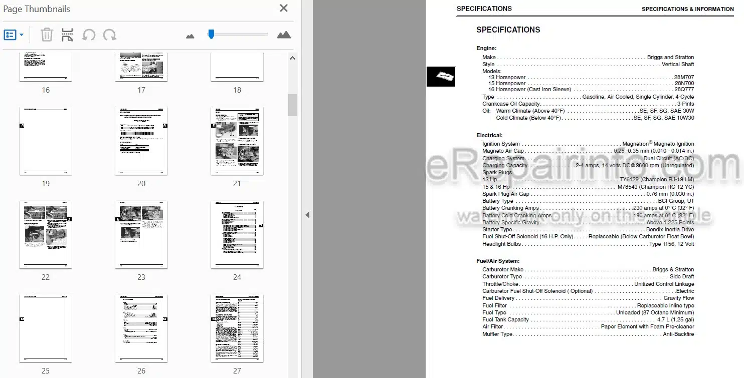 Photo 3 - John Deere Sabre 1338 To 1646 Technical Repair Manual Lawn Tractor TM-GX10131