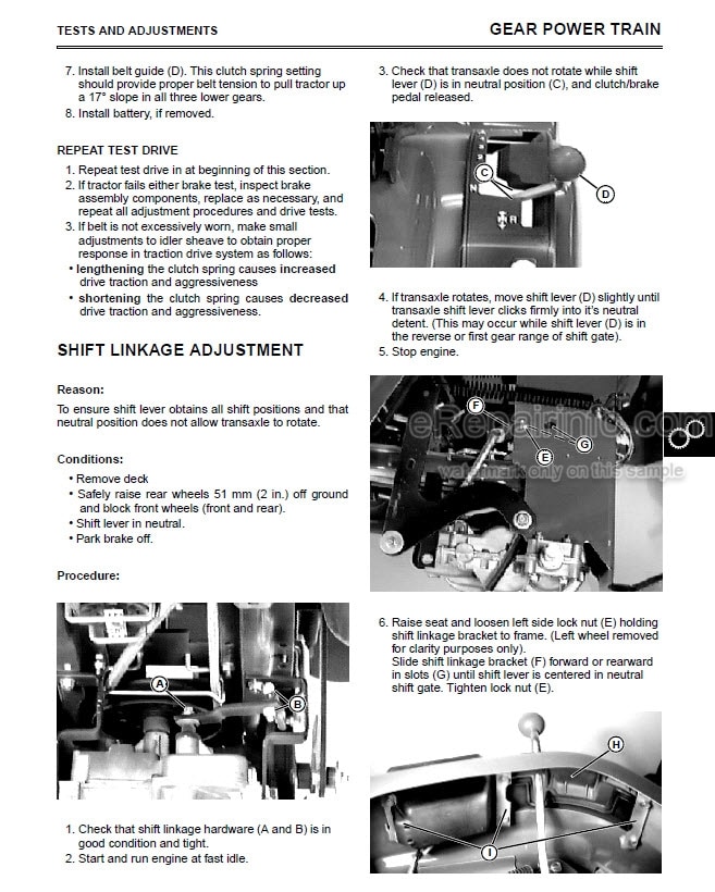 Photo 1 - John Deere Sabre 1438 To 1542 Technical Repair Manual Lawn Tractor TM-GX10238