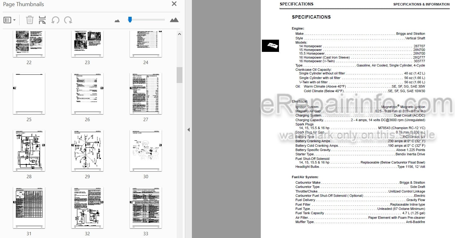 Photo 5 - John Deere Sabre 1438 To 1542 Technical Repair Manual Lawn Tractor TM-GX10238