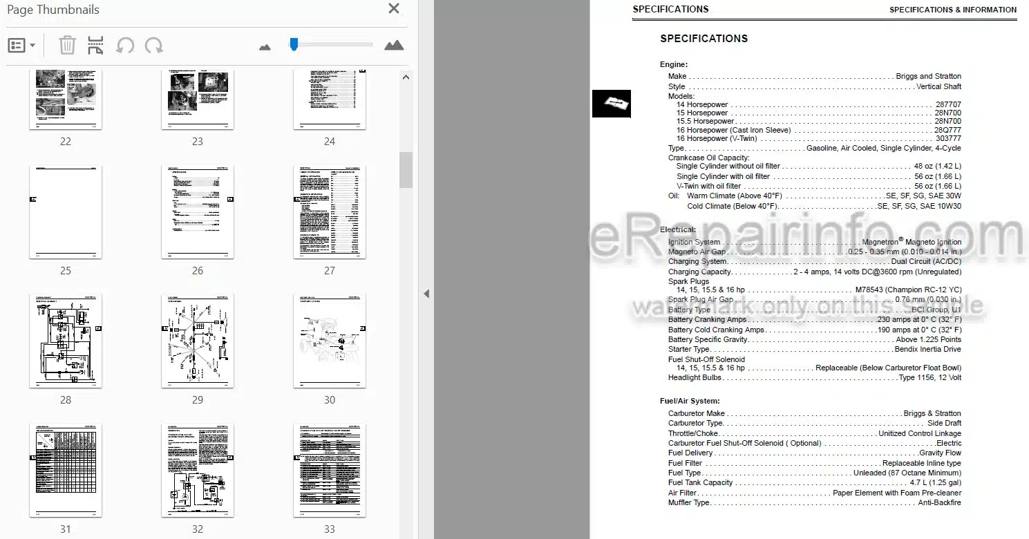 Photo 5 - John Deere Sabre 1438 To 1542 Technical Repair Manual Lawn Tractor TM-GX10238