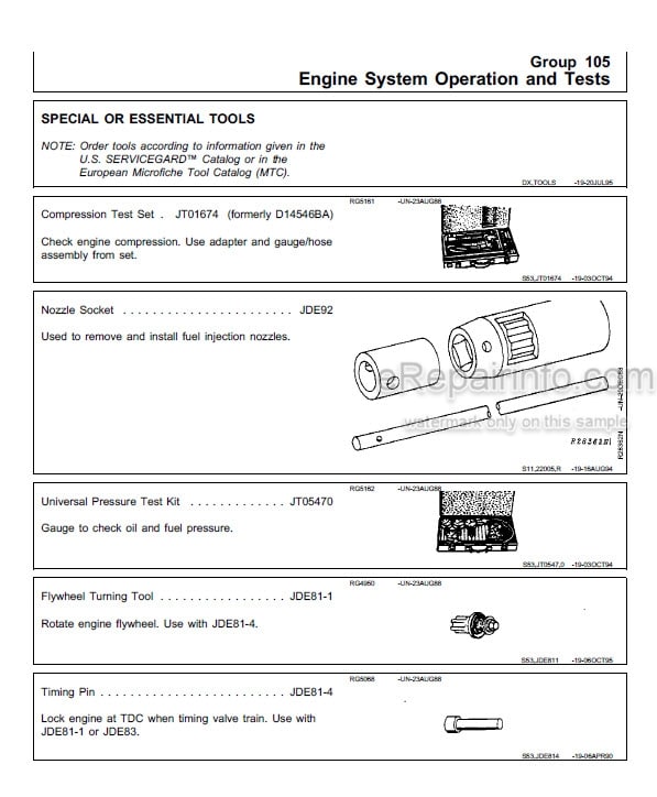 Photo 4 - John Deere Series 500 6101 Technical Manual Diesel Engine CTM20
