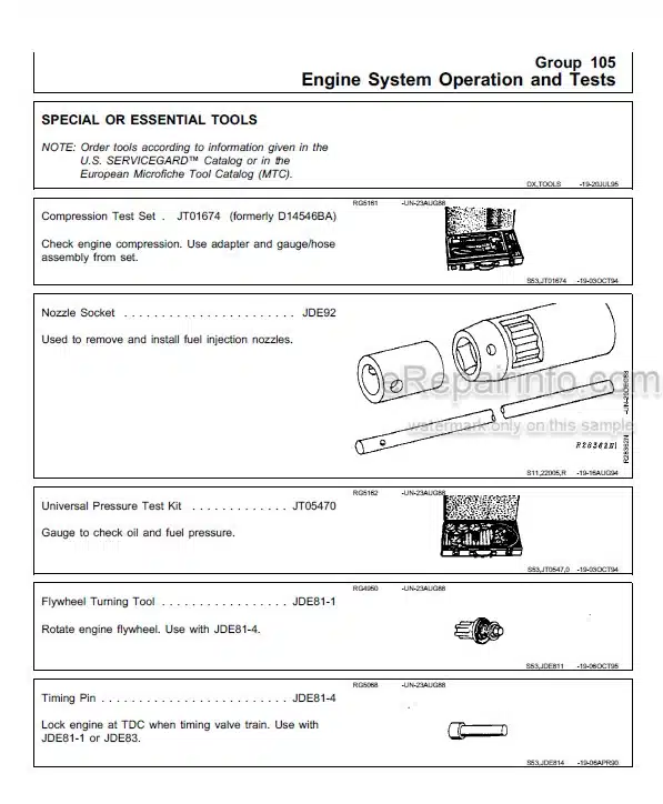Photo 4 - John Deere Series 500 6101 Technical Manual Diesel Engine CTM20