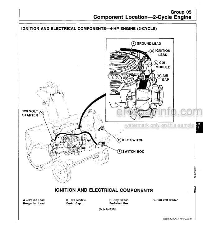 Photo 4 - John Deere TRS21 To TRX26 Technical Manual Walk Behind Snowblower Snowthrower TM1466