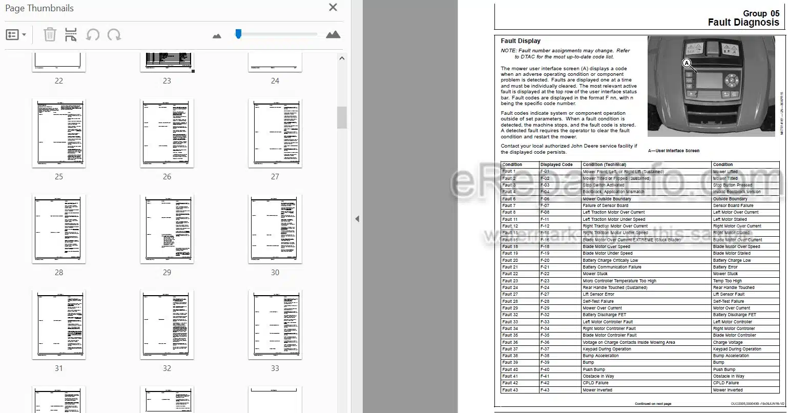 Photo 3 - John Deere Tango E5 MOWIT 500F Series II Technical Repair Manual Robotic Mower TM138919