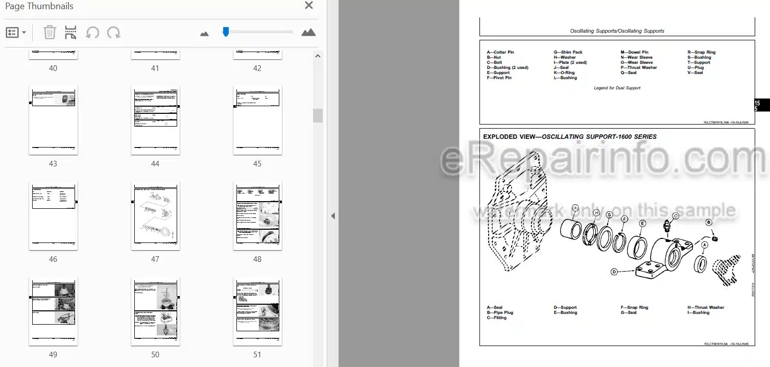 Photo 3 - John Deere Team Mate 1200 1400 1600 Technical Manual Inboard Planetary Axles CTM18