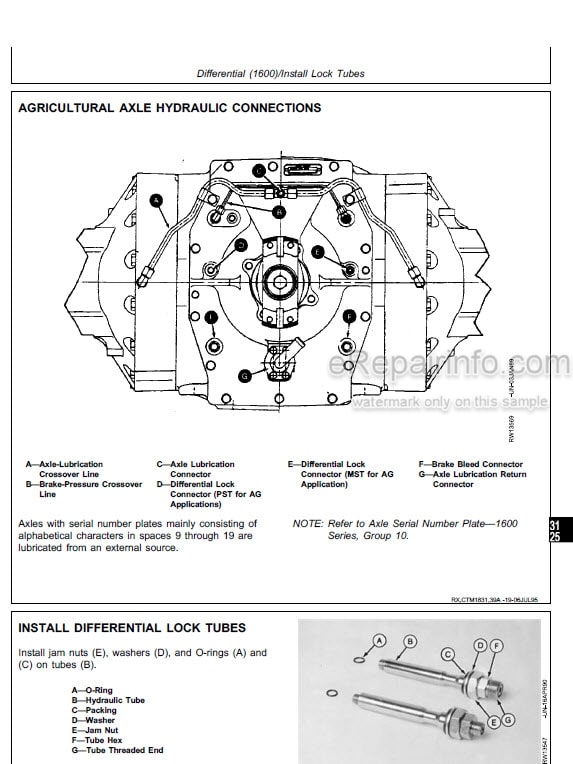 Photo 4 - John Deere Team Mate 1200 1400 1600 Technical Manual Inboard Planetary Axles CTM18