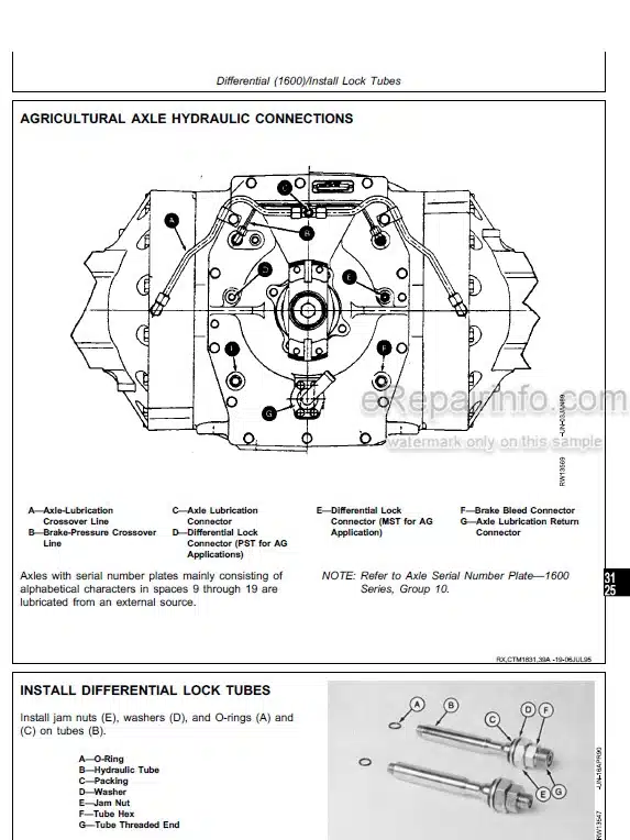 Photo 4 - John Deere Team Mate 1200 1400 1600 Technical Manual Inboard Planetary Axles CTM18