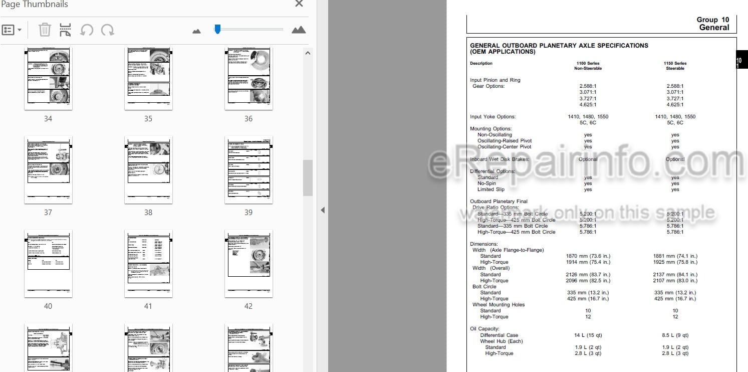 Photo 3 - John Deere Teammate 2561R 1100 1150 Technical Manual Outboard Planetary Axles CTM44