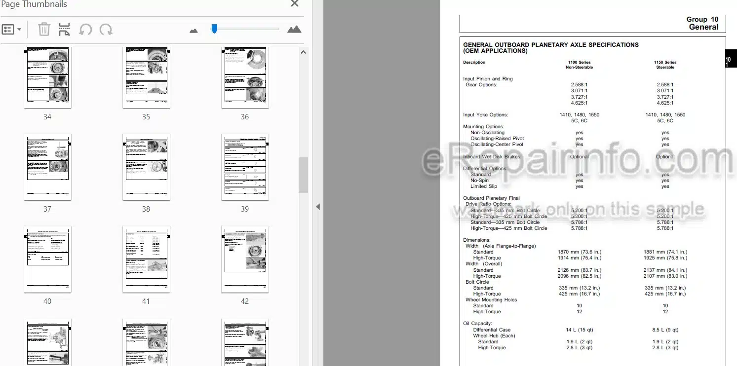 Photo 3 - John Deere Teammate 2561R 1100 1150 Technical Manual Outboard Planetary Axles CTM44