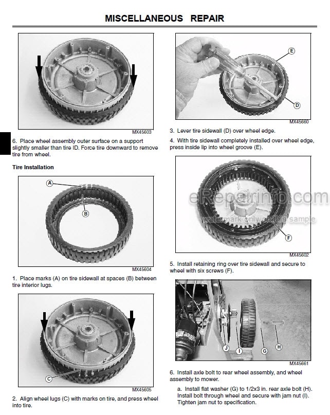 Photo 5 - John Deere WE80 WE85 Technical Repair Manual Commercial Walk Behind Mower TM112819