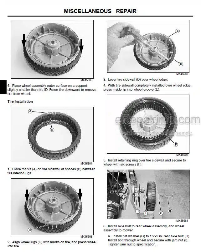 Photo 5 - John Deere WE80 WE85 Technical Repair Manual Commercial Walk Behind Mower TM112819