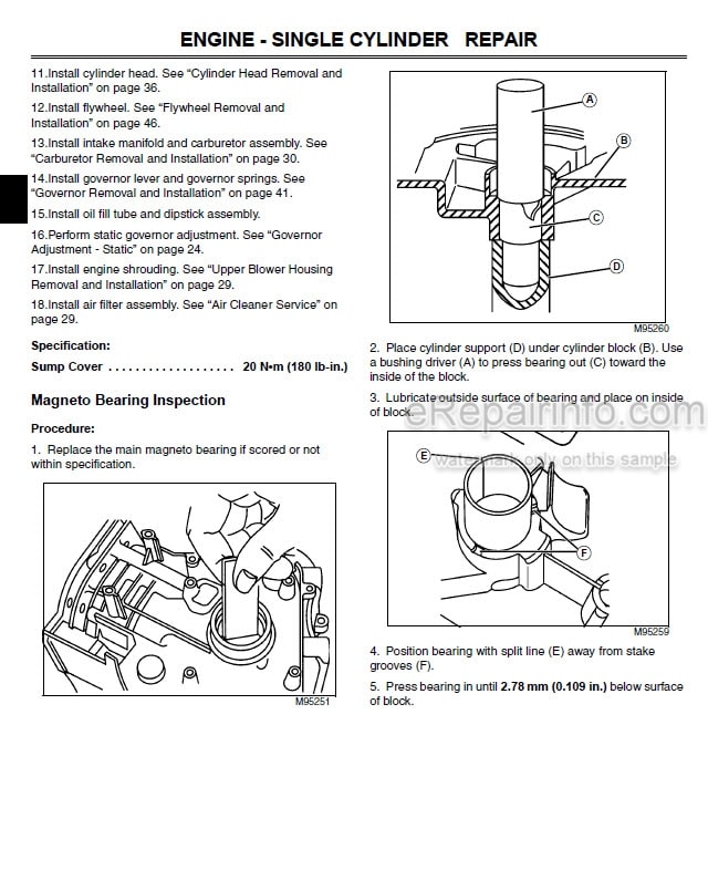 Photo 5 - John Deere X110 X120 X140 Technical Repair Manual Tractor TM2373