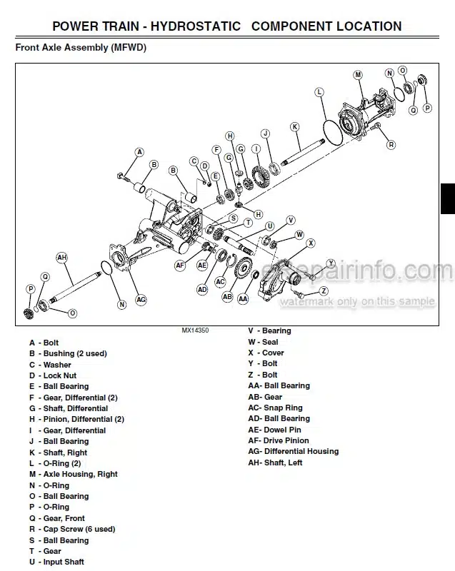 Photo 3 - John Deere X495 X595 Technical Repair Manual Garden Tractor TM2158