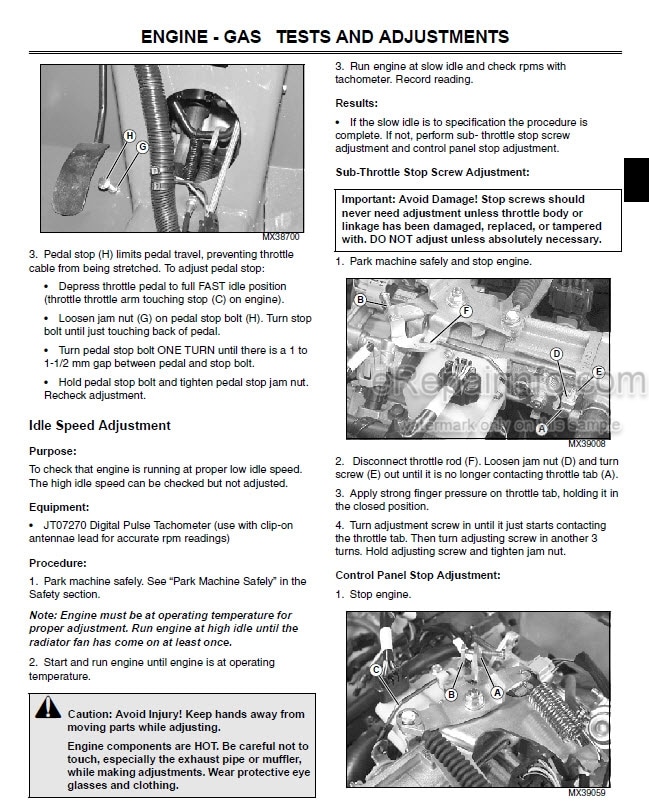Photo 7 - John Deere XUV620I Technical Repair Manual Gator Utility Vehicle TM1736