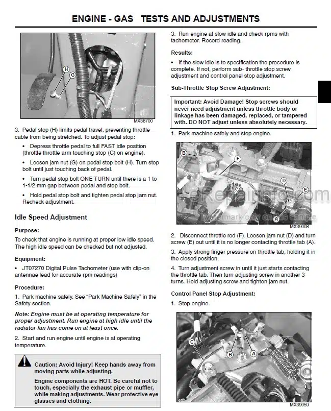 Photo 7 - John Deere XUV620I Technical Repair Manual Gator Utility Vehicle TM1736