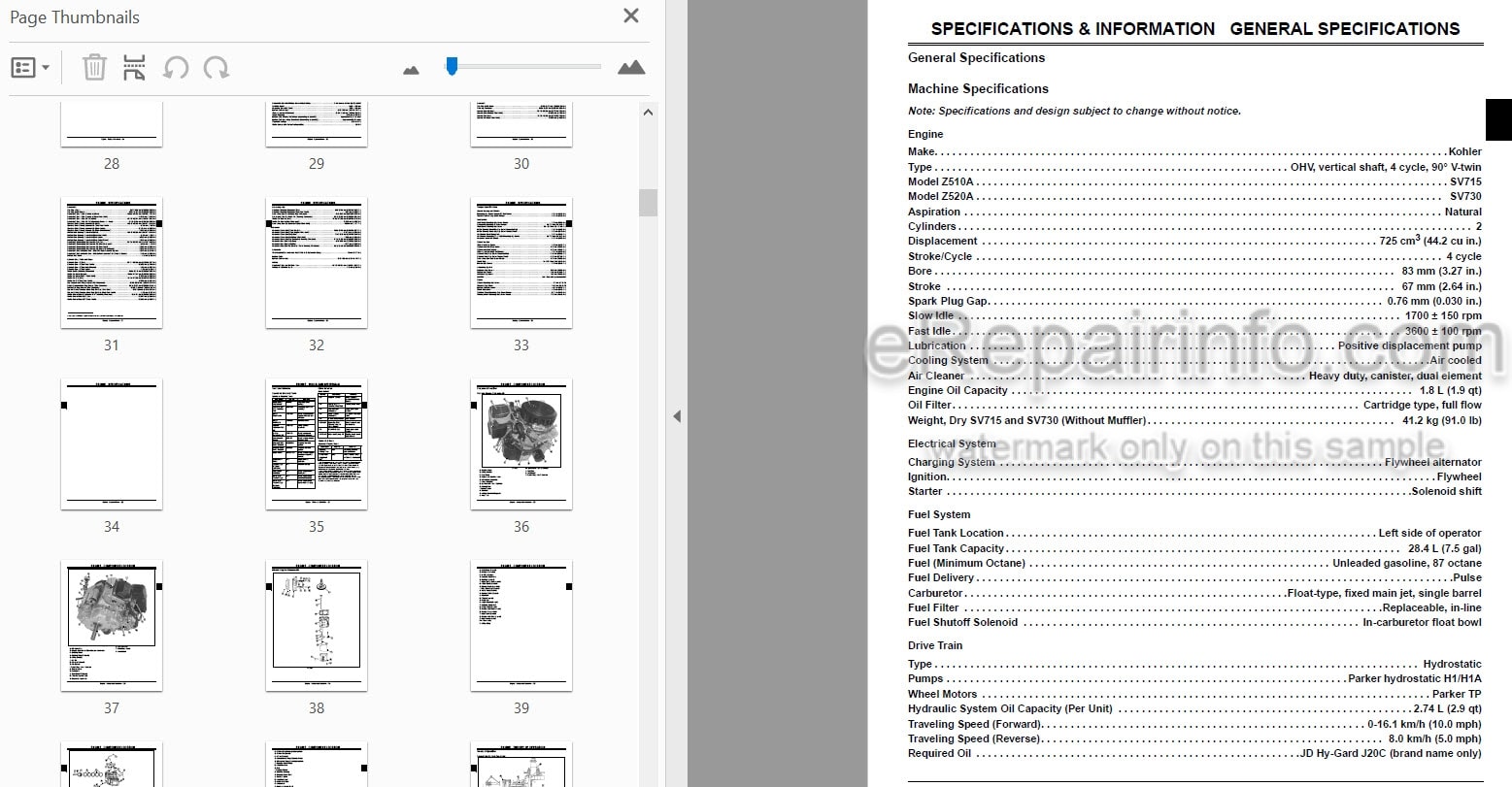 Photo 3 - John Deere Z510A Z-Trak Estate Series Technical Repair Manual Mower TM101219