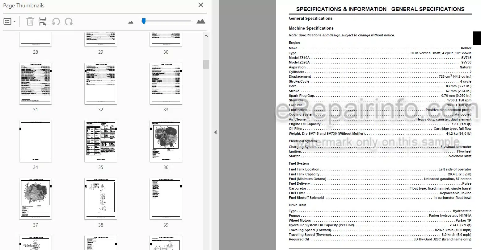 Photo 3 - John Deere Z510A Z-Trak Estate Series Technical Repair Manual Mower TM101219