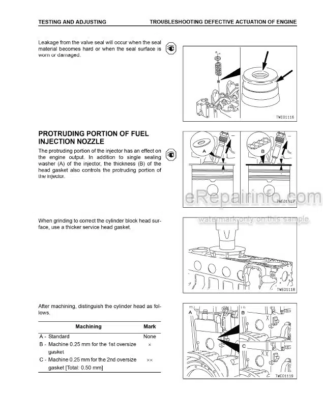 Photo 4 - Komatsu 102 Series 6D102E-1 S6D102E-1 SA6D102E-2 S6D102E-2 Shop Manual Diesel Engine For Komatsu Forklift SM140