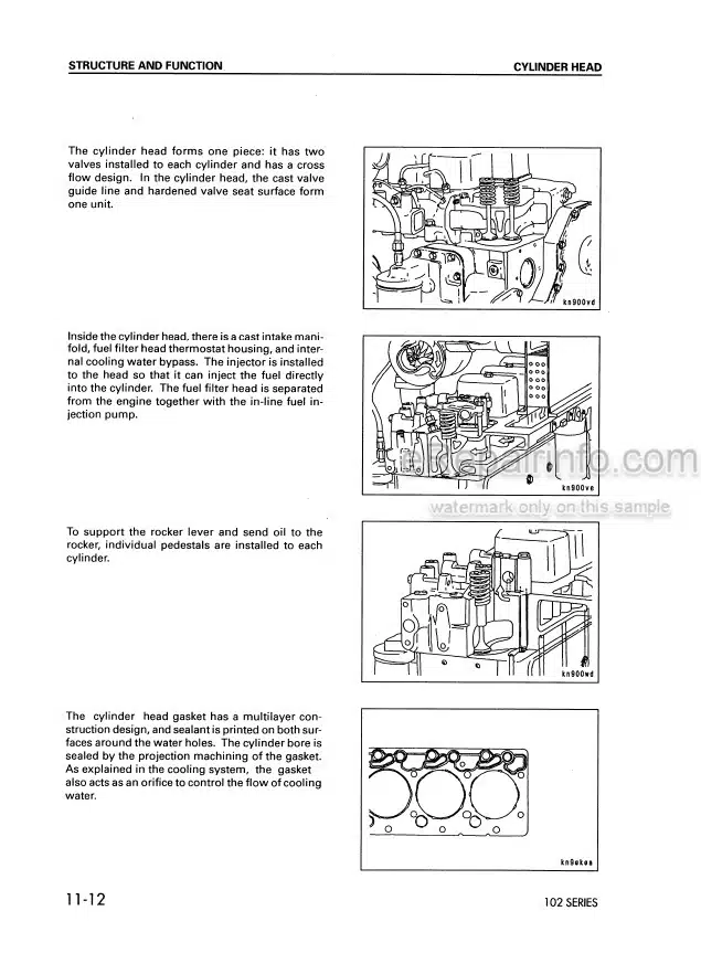 Photo 3 - Komatsu 102 Series CX DX 6D102-1 Shop Manual Diesel Engine For Komatsu Forklift SM104-KFI-6D102E