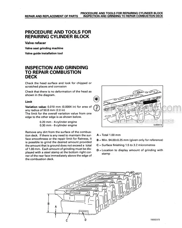 Photo 3 - Komatsu 102 Series CX DX 6D102-1 Shop Manual Diesel Engine For Komatsu Forklift SM104-KFI-6D102E