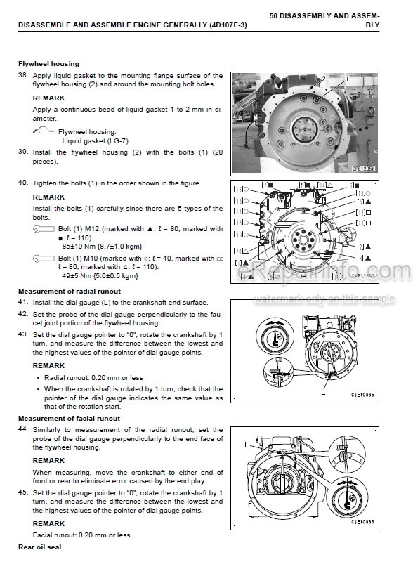 Photo 5 - Komatsu 107E-3 Series SAA4D107E-3 Shop Manual Engine For Komatsu Forklift SEN06655-00