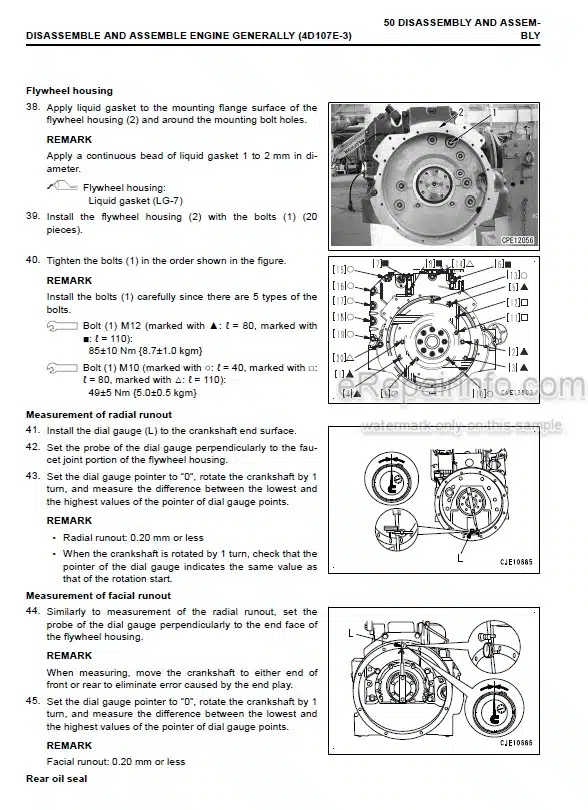 Photo 5 - Komatsu 107E-3 Series SAA4D107E-3 Shop Manual Engine For Komatsu Forklift SEN06655-00