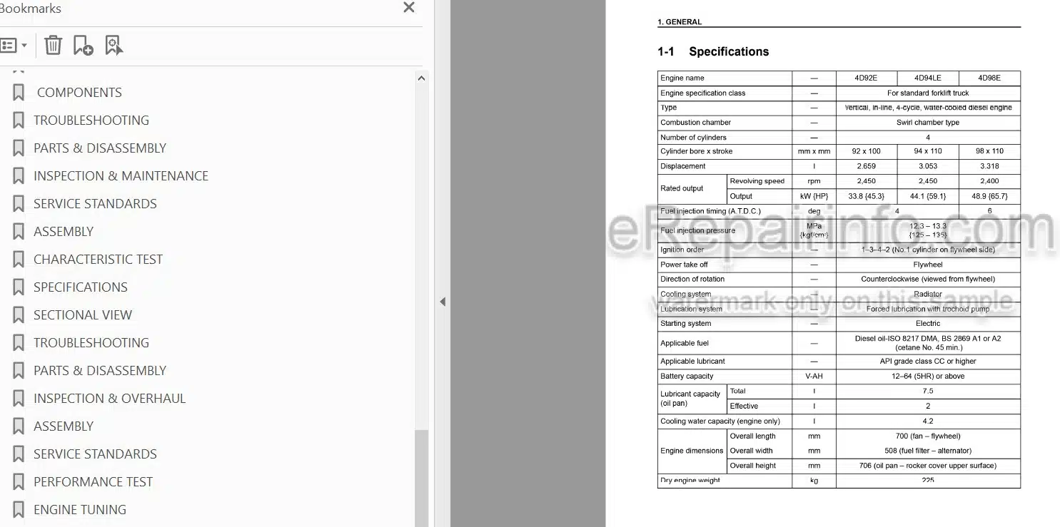 Photo 3 - Komatsu 4D92E 4D94LE 4D98E Service Manual Engine For Komatsu Forklift SM197