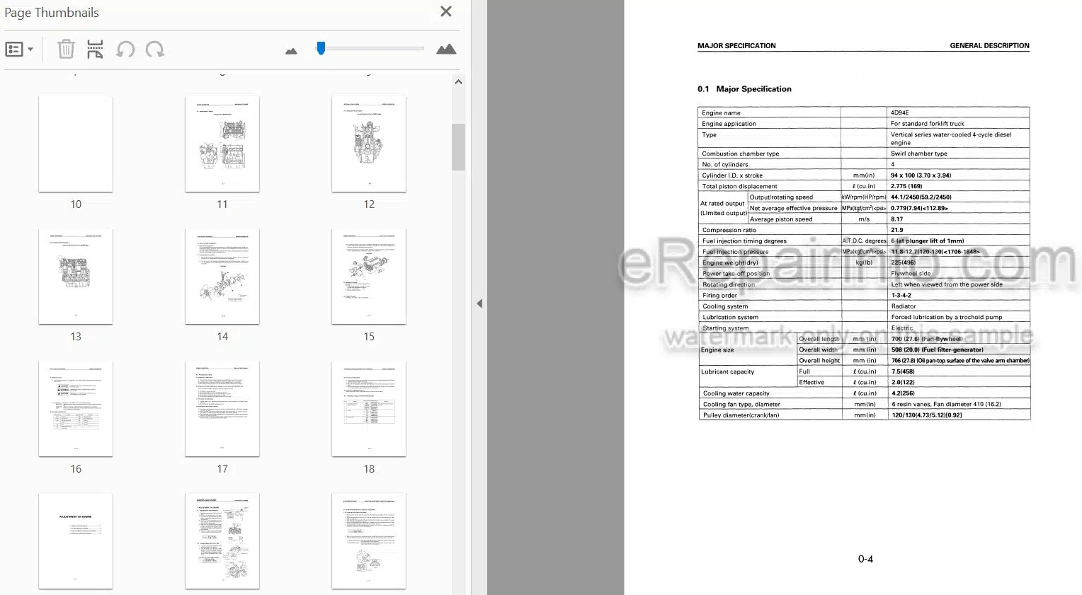 Photo 3 - Komatsu 4D94E Service Manual Diesel Engine For Komatsu Forklift SM197