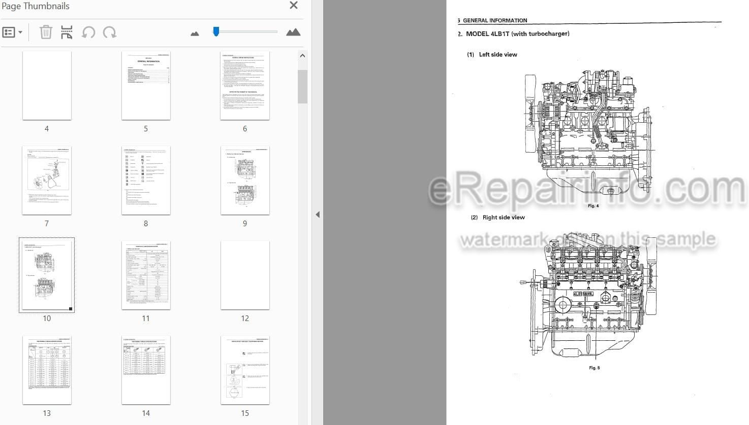 Photo 3 - Komatsu 4LB1 4LC1 4LE1 Shop Manual Engine For Komatsu Forklift 4LBCE1-BE1