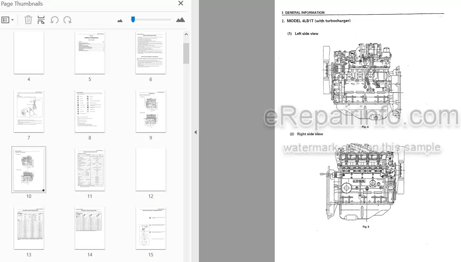 Photo 3 - Komatsu 4LB1 4LC1 4LE1 Shop Manual Engine For Komatsu Forklift 4LBCE1-BE1