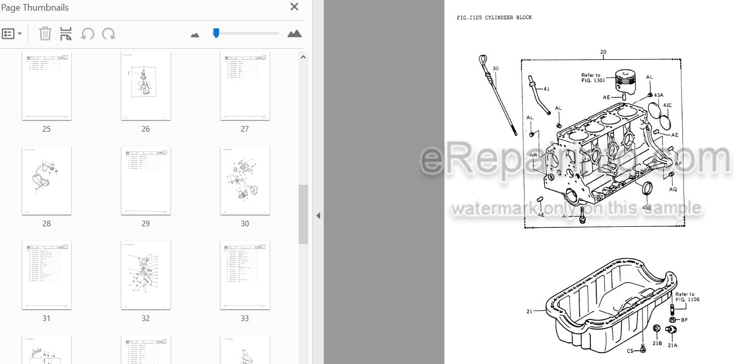 Photo 3 - Komatsu 5K Parts Manual Gasoline Engine PGA5K00-01