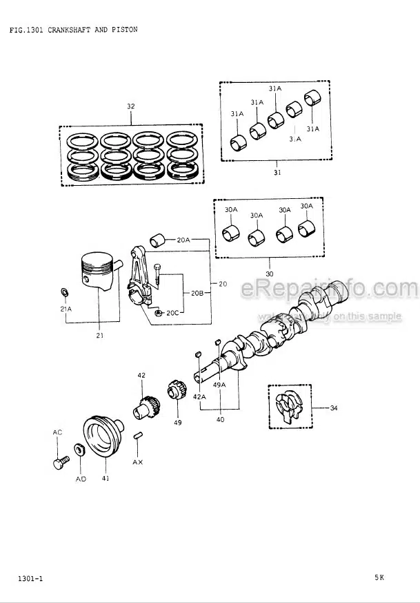 Photo 11 - Komatsu 5K Parts Manual Gasoline Engine PGA5K00-01